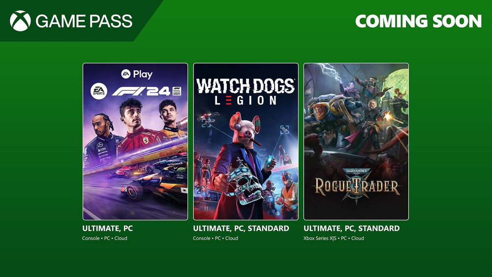 EA Sports F1 24, Watch Dogs: Legion et Warhammer 40k Rogue Trader arrivent dans le Game Pass