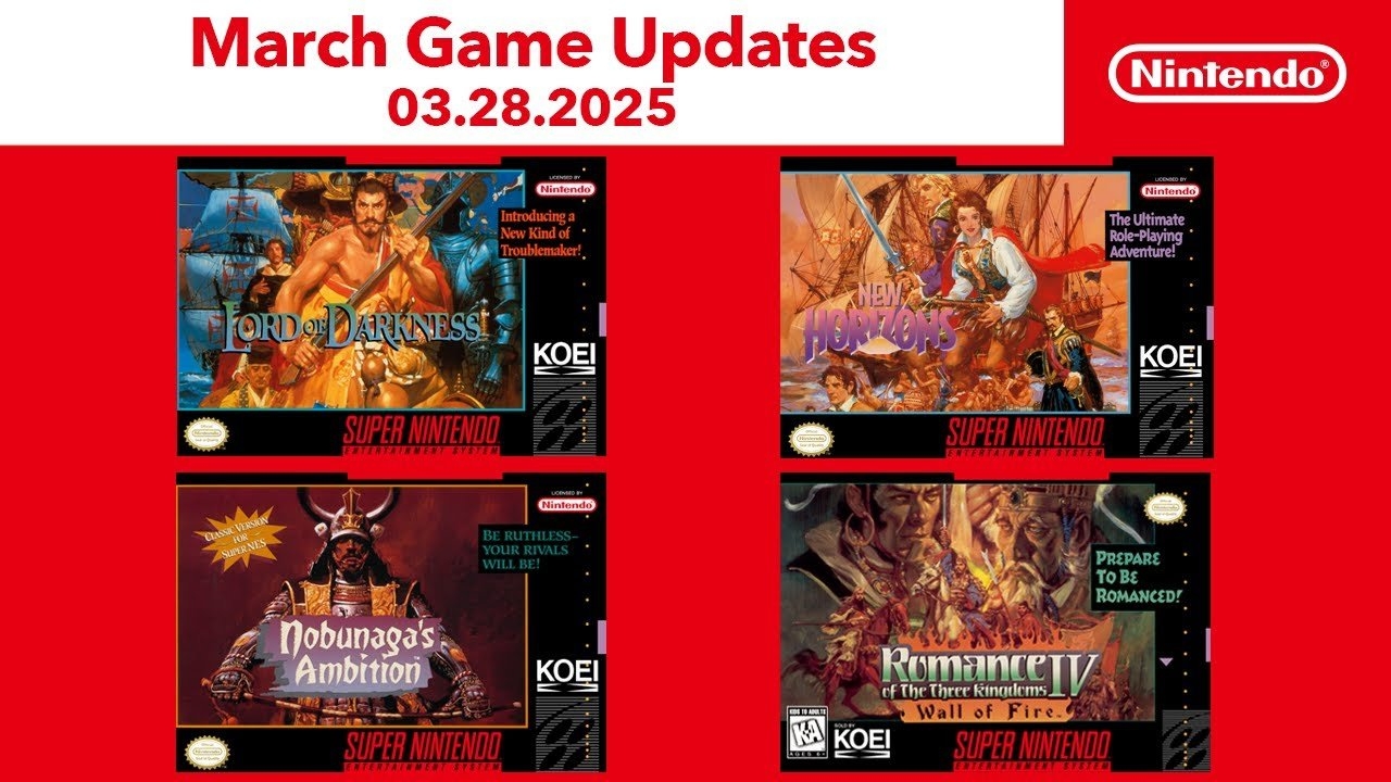Four SNES games are coming to Nintendo Switch Online on March 28