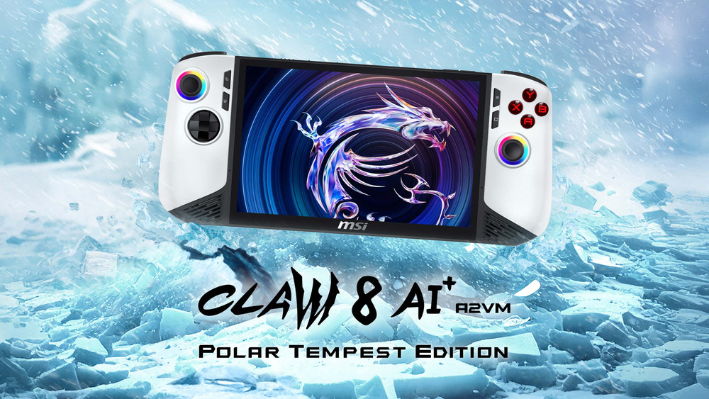 MSI Claw 8 AI+: svelata l'edizione Polar Tempest con 2 TB di memoria