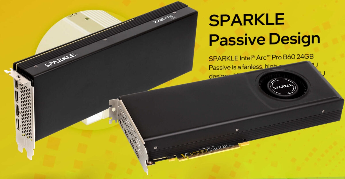 Sparkle prepares three versions of the Arc Pro B60: one with fans, one with passive refrigeration and another with water cooling
