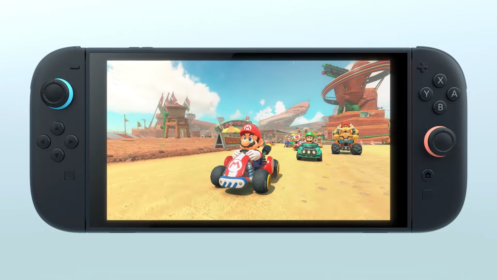 The Switch 2's screen is covered by a shatterproof protective film