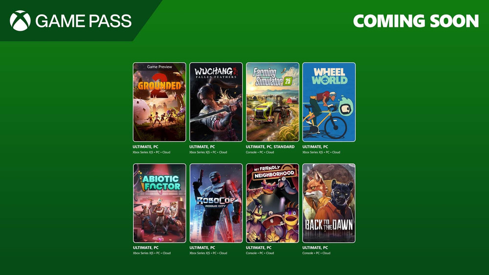 Este julio en Xbox Game Pass: Grounded 2, Farming Simulator 25, RoboCop y más