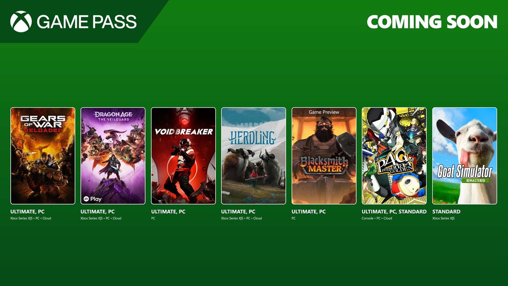 Xbox Game Pass: Gears of War Reloaded, Persona 4, Dragon Age The Veilguard e outros chegam