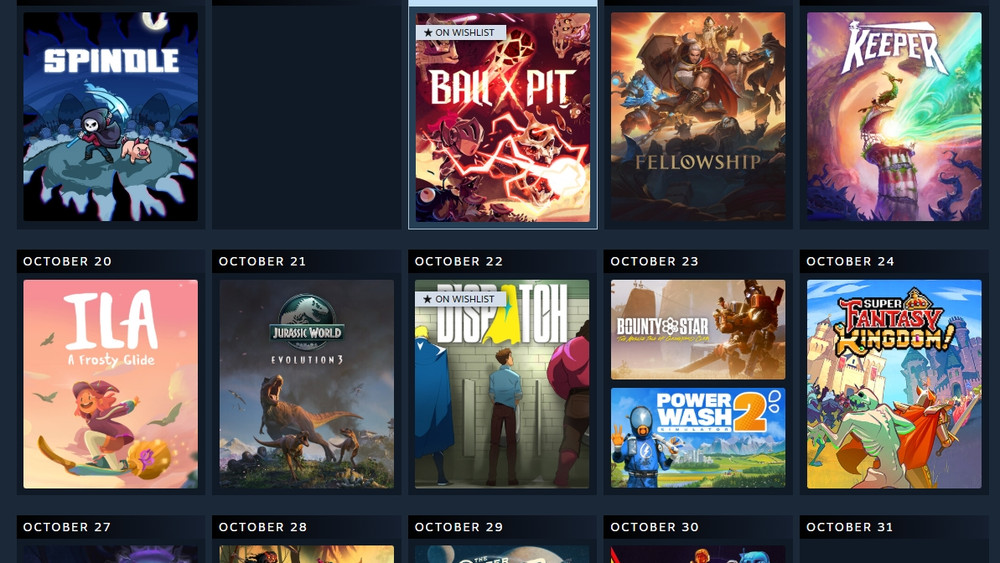 Steam ha sacado un calendario personal para nuevos lanzamientos