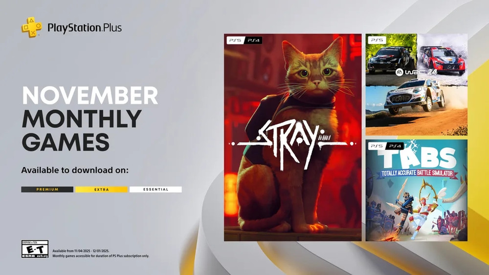 PlayStation Plus: Stray, WRC 24, and Totally Accurate Battle Simulator coming November 4