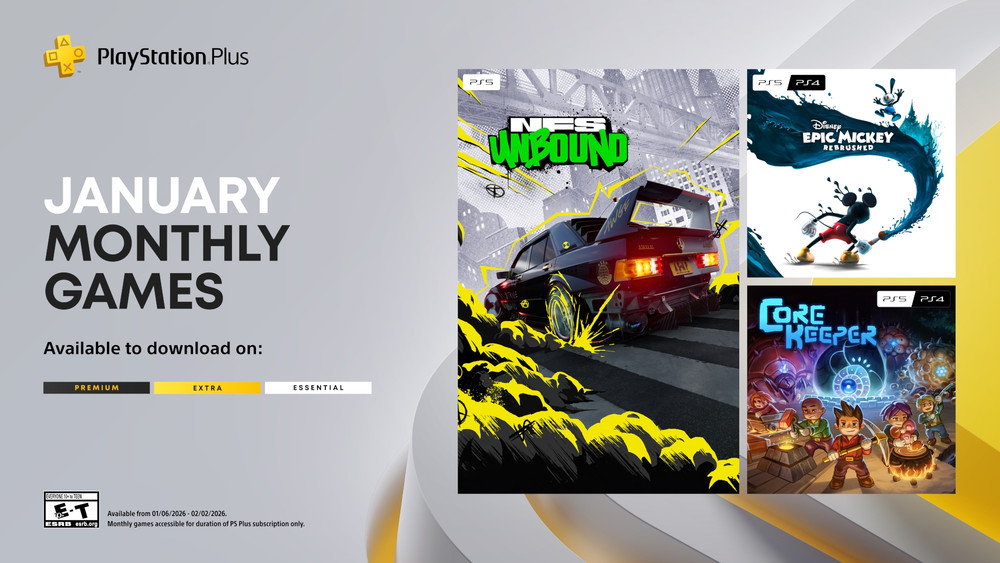 Este 6 de enero en PlayStation Plus: Need for Speed Unbound, Epic Mickey y Core Keeper