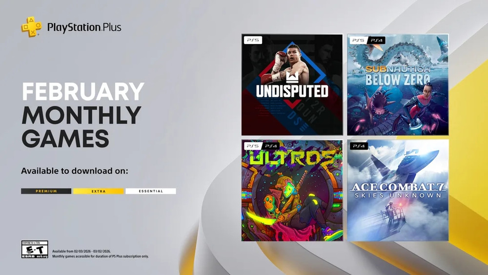 A chegar à PlayStation Plus a 3 de fevereiro: Subnautica Below Zero, Undisputed, Ultros e Ace Combat 7