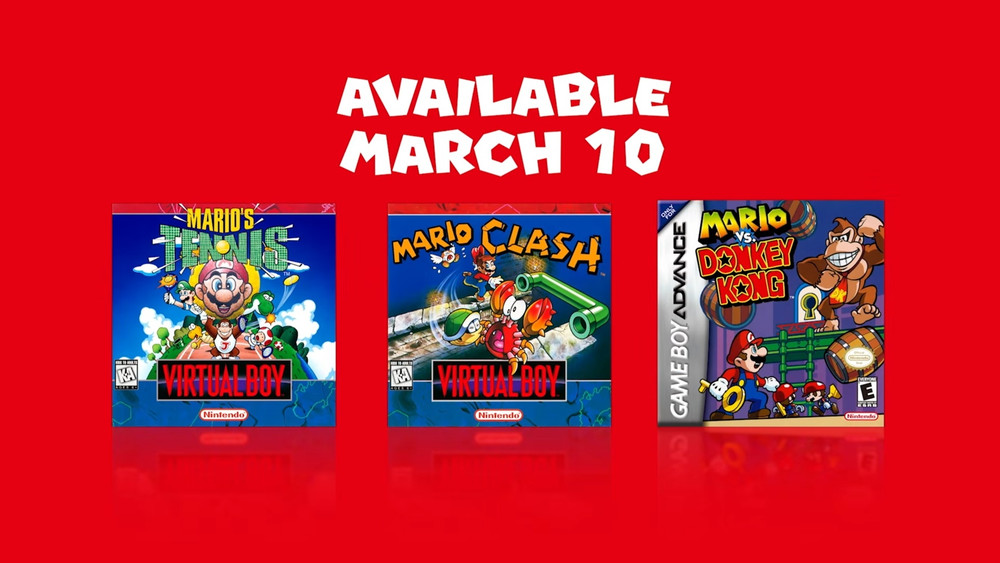 Dois jogos de Virtual Boy e um título de GBA chegam ao Nintendo Switch Online a 10 de março