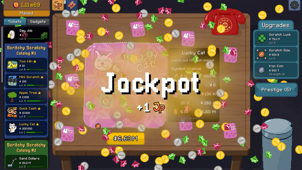 The scratch-off game Scritchy Scratchy becomes a hit with over 750.000 units sold