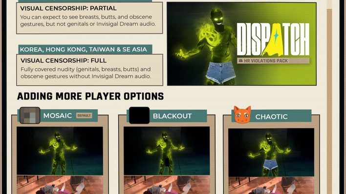 Dispatch : une nouveau DLC/patch gratuit apporte des options inédites ...