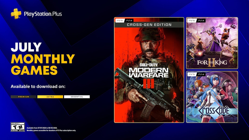 Coming to PlayStation Plus on July 7: Call of Duty: Modern Warfare III, For the King II, and CrossCode 