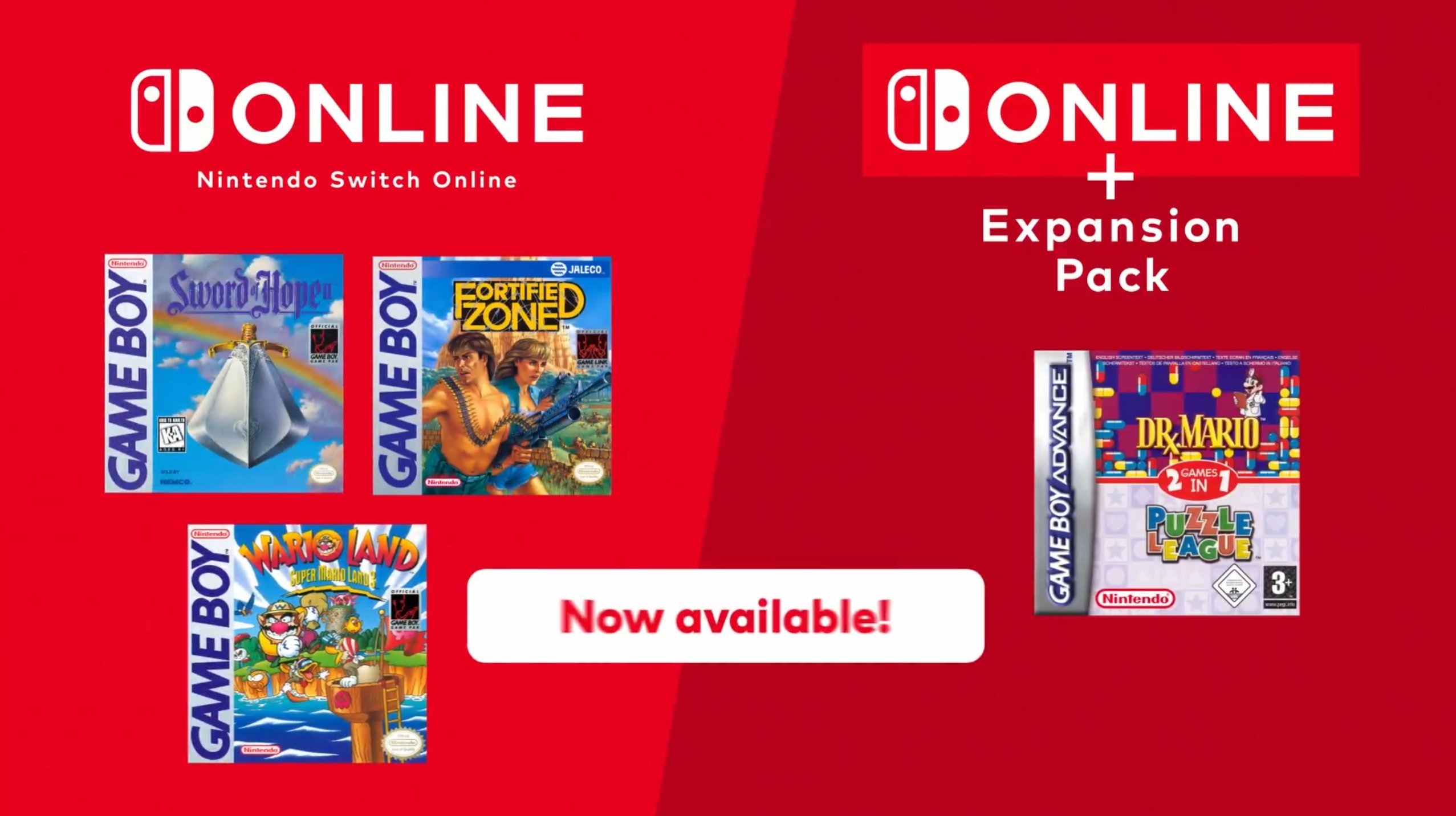 Three new Game Boy games and one Game Boy Advance title are now