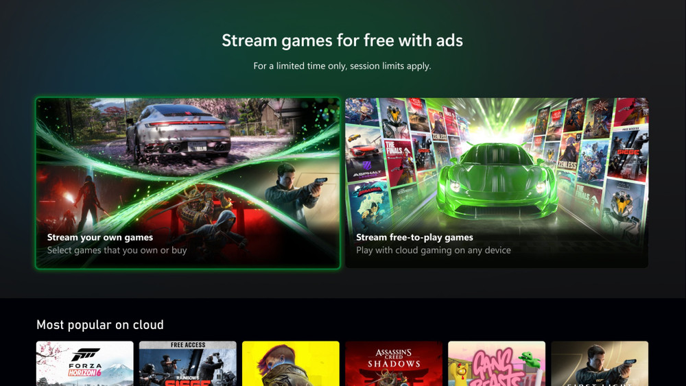 XBOX commence à tester le cloud gaming avec des publicités