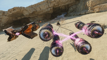 Bei Star Wars: Galactic Racer wird die Gruppengröße im Mehrspielermodus auf bis zu sechs Spieler erhöht