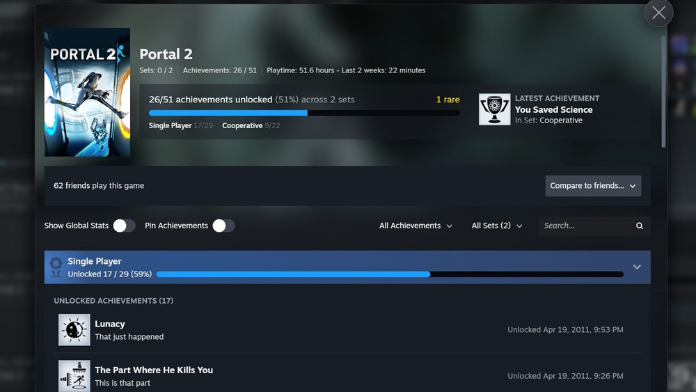 Steam hat die Erfolgssets in der Beta-Phase gestartet
