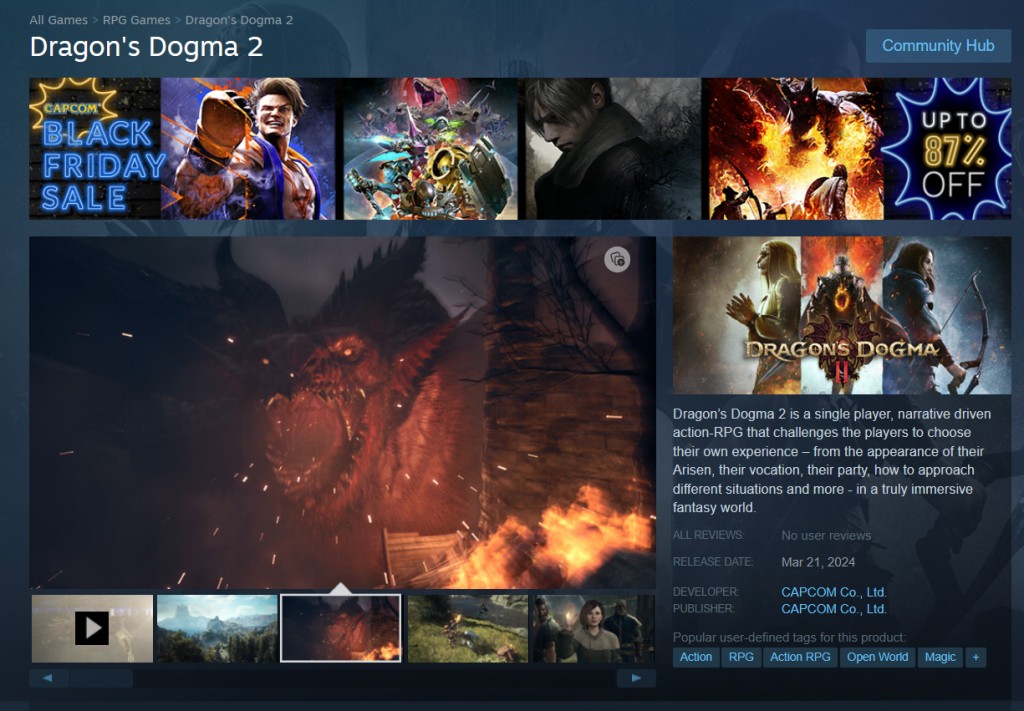 Dragon's Dogma 2 Steam Page Confirms Release Date Ahead of