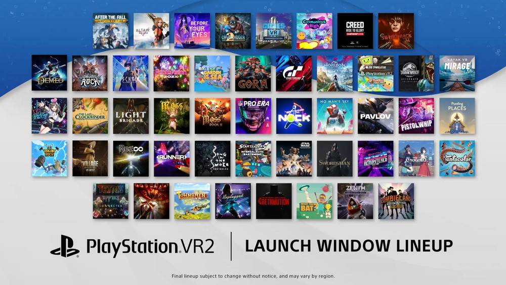 10 additional games added to the launch window of the PS VR2