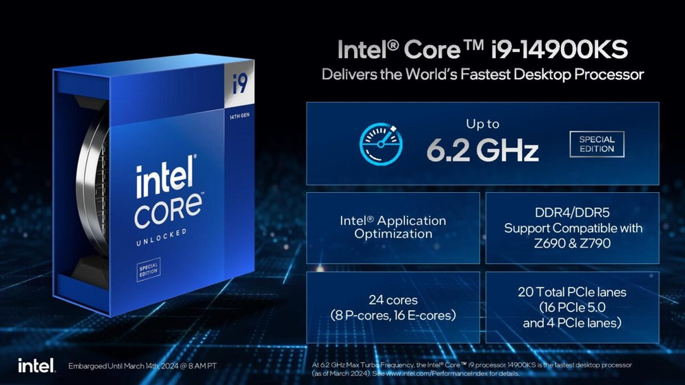 Intel lancia ufficialmente il processore i9-14900KS al prezzo di 699 $