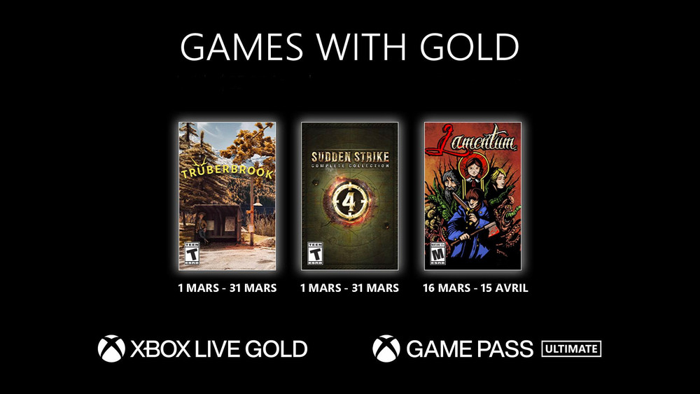 Voici les jeux Games with Gold de mars 2023