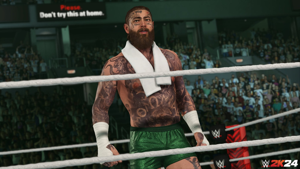 Here is a first look at Post Malone in WWE 2K24