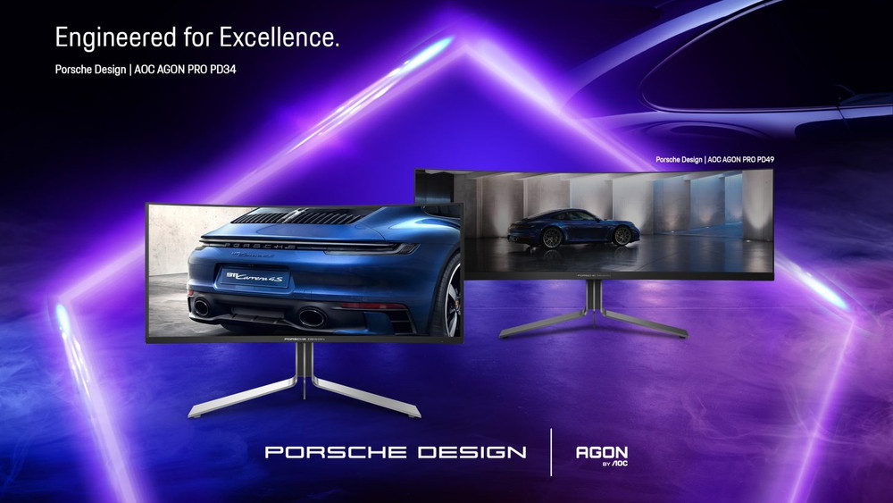 AOC se ha inspirado en el Porsche 911 para el AGON Pro PD34 QD-OLED, disponible por 999 £