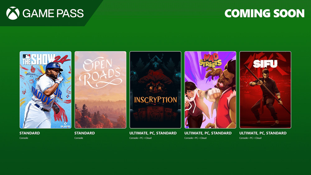 Xbox Game Pass : Sifu, MLB: The Show 24 et Open Roads arrivent en octobre