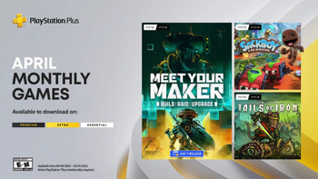 Sackboy: A Big Adventure, Meet Your Maker, and Tails of Iron are being offered to PlayStation Plus subscribers in April.
