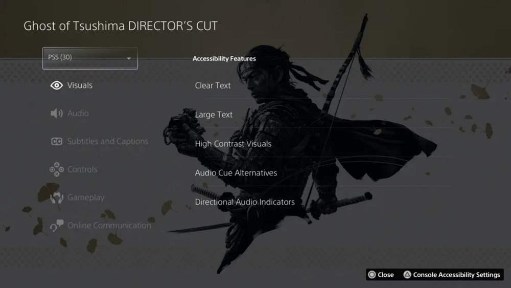 The accessibility options present in each game will now be displayed on the PlayStation Store