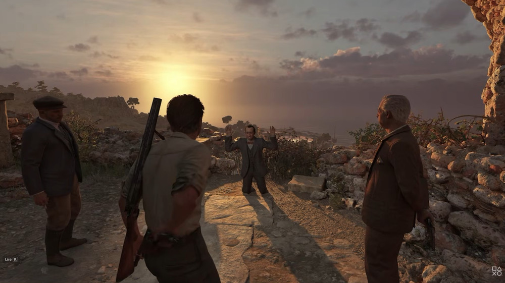 Scene of the assassination of a mafia traitor at the edge of a cliff