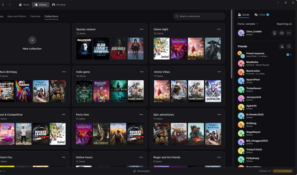 Epic Games Launcher Collections