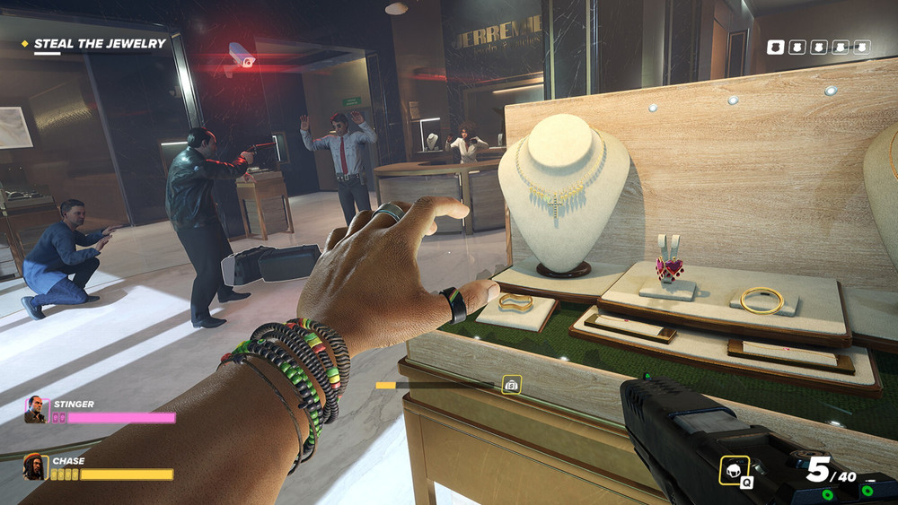 Fragmento de juego durante el atraco a una joyería