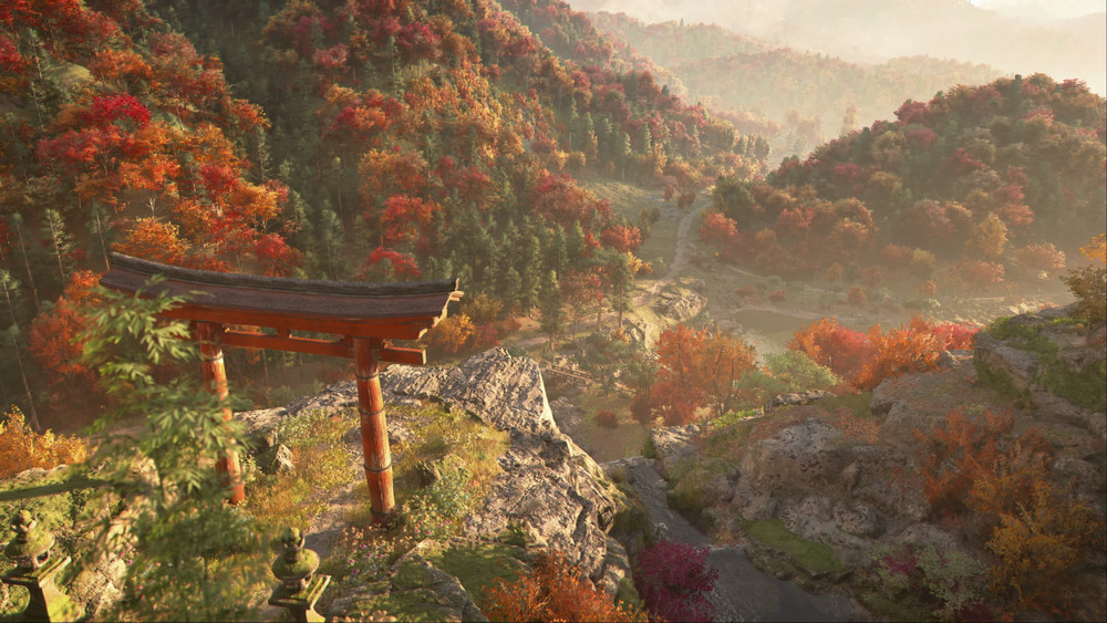 Vue aérienne du paysage du Japon dans le jeu