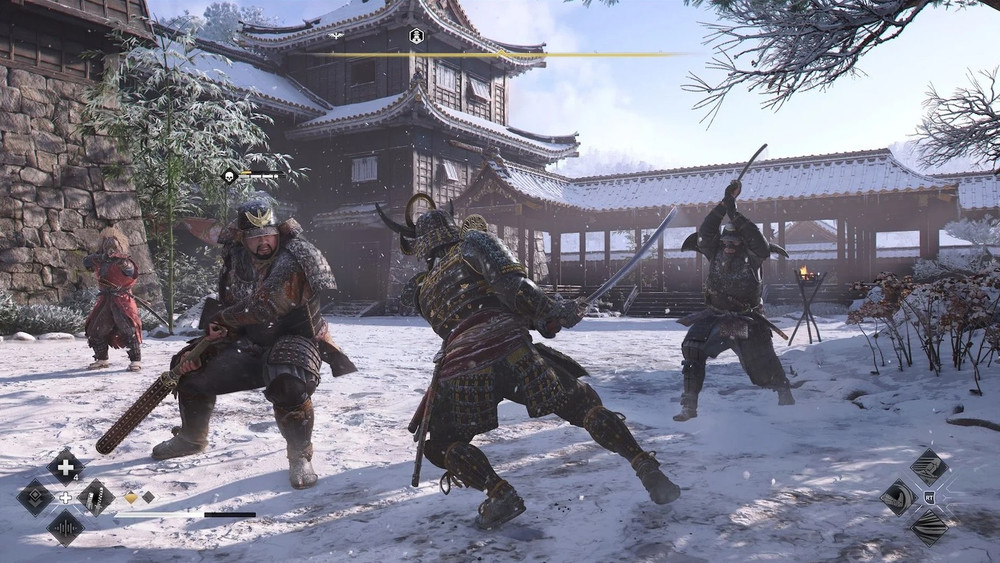 Yasuke en plein combat contre plusieurs adversaires imposants