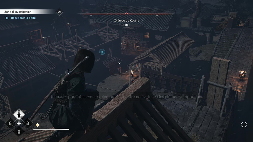 Extrait de gameplay avec Noae, perchée sur une construction en bois