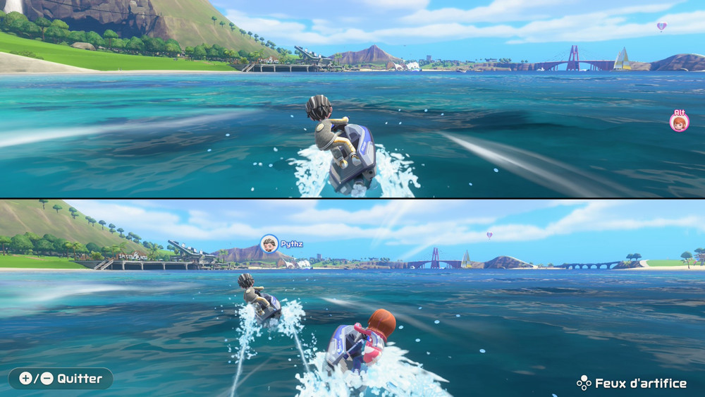 Extrait de gameplay en coopération dans l’activité moto-marine
