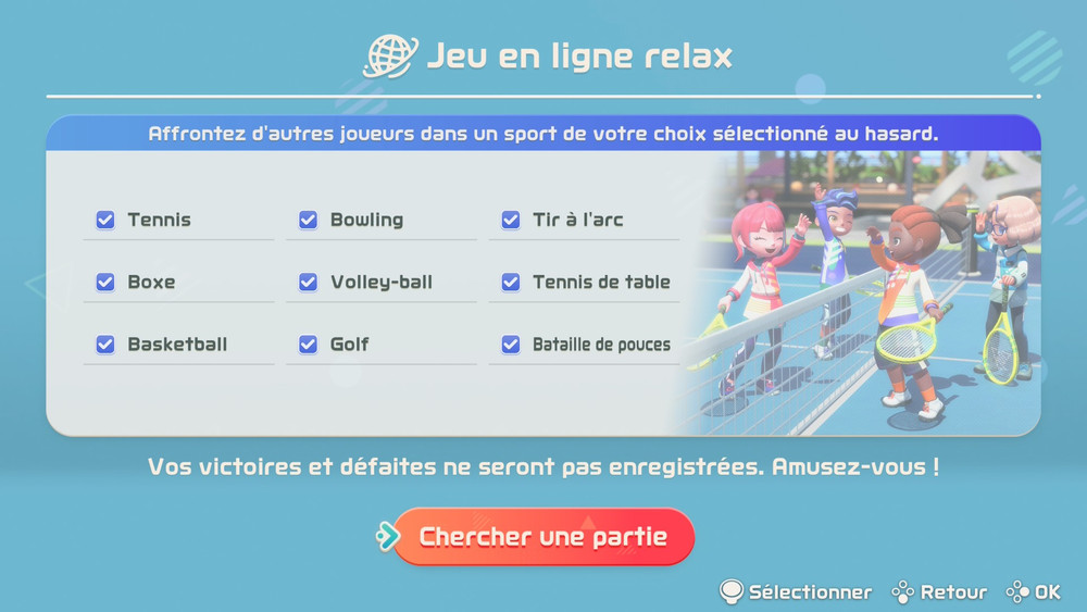 Menu d’affichage du contenu en ligne sans classement