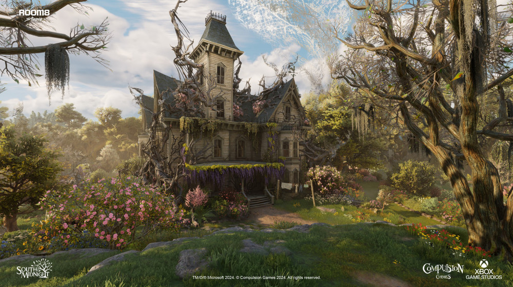 Illustration of one of the game’s mansions