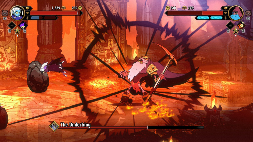 Le premier boss de Absolum qui lance une attaque explosive