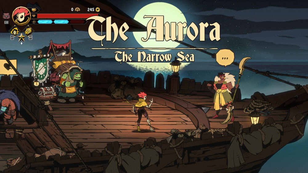 Extrait d’un passage narratif du jeu où l’on navigue entre deux continents