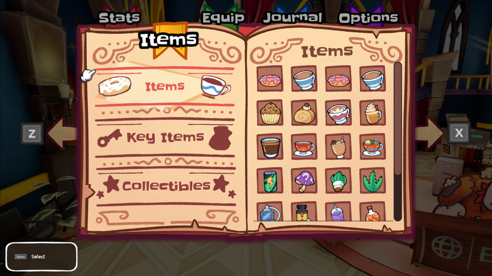 Un vistazo al inventario y a los distintos menús del juego