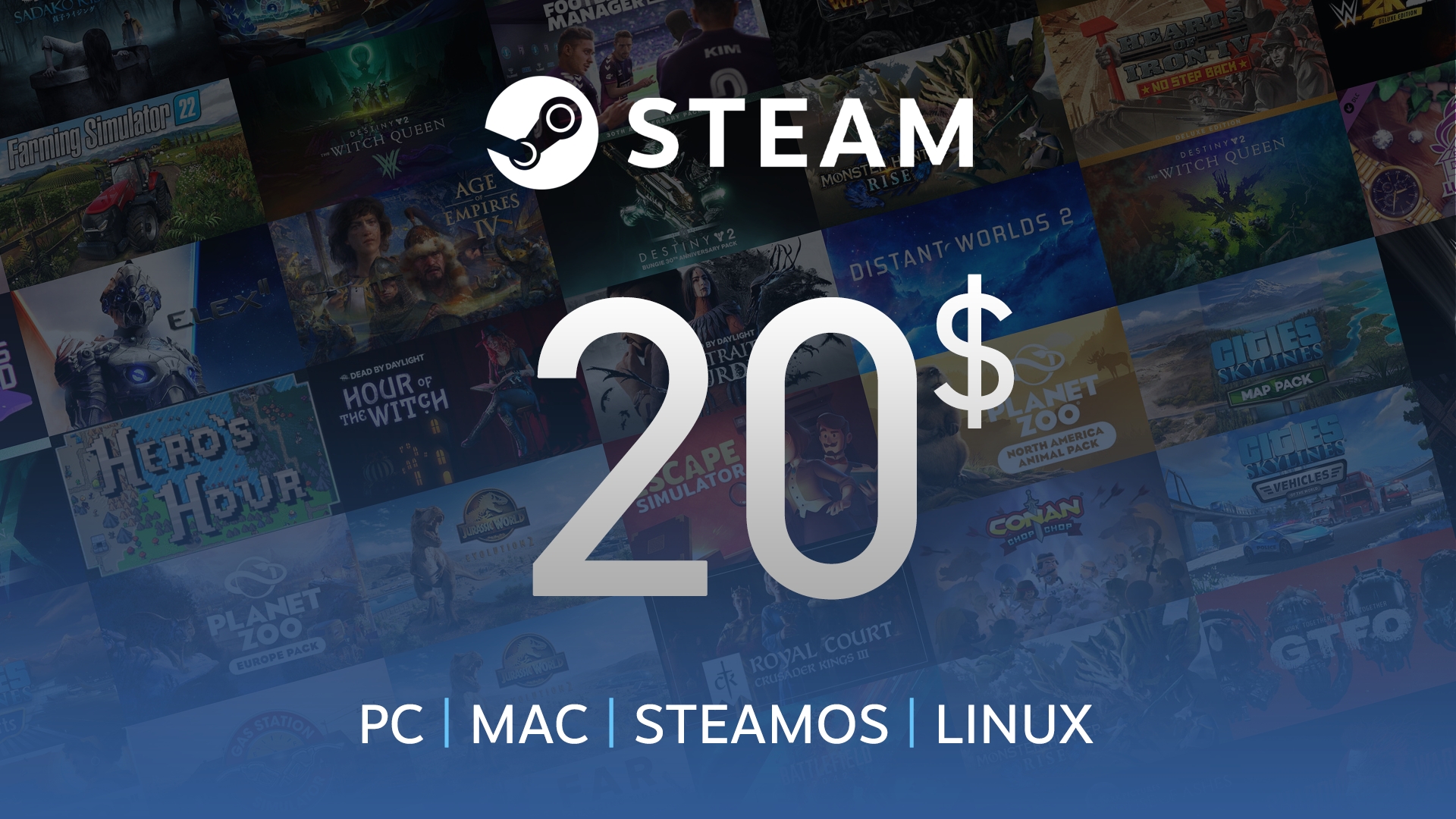 Desapego Games - Gift Cards > Giftcard Steam Turca - 20 TL