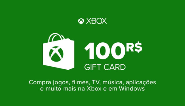 Compre agora o Cartão pré-pago XBOX Live Brasil R$100 para XBOX 360, XBOX  One e XBOX Series X/S.