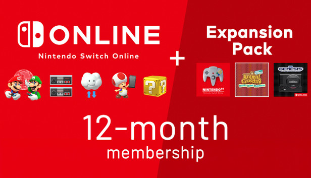 Abonnement Nintendo Switch Online + Pack additionnel 12 mois (Individuel)