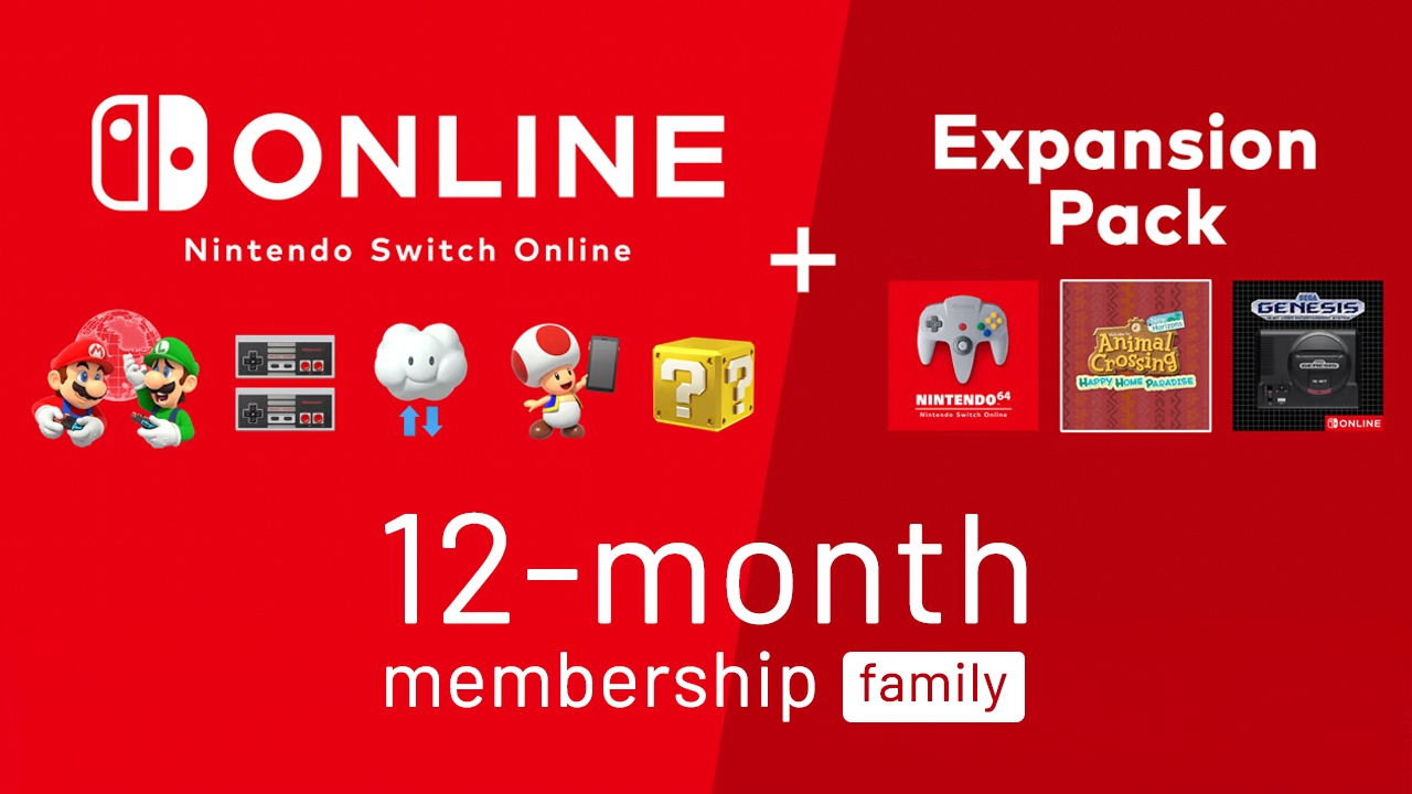 Nintendo Switch Online Familiar 12 Meses + Expansión Pack