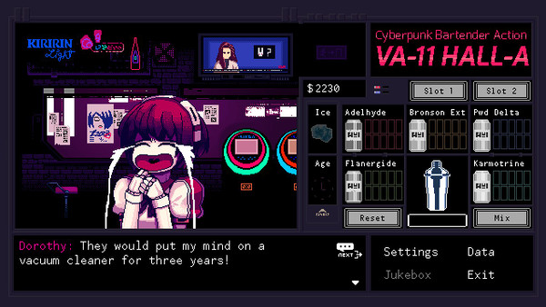 VA-11 Hall-A: Cyberpunk Bartender Action screenshot 1