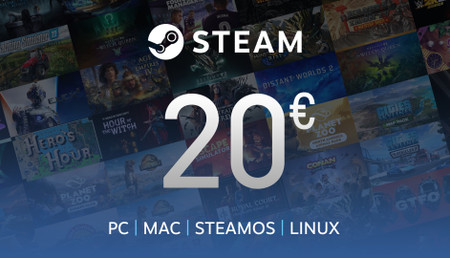 Thẻ quà tặng Steam 20 €