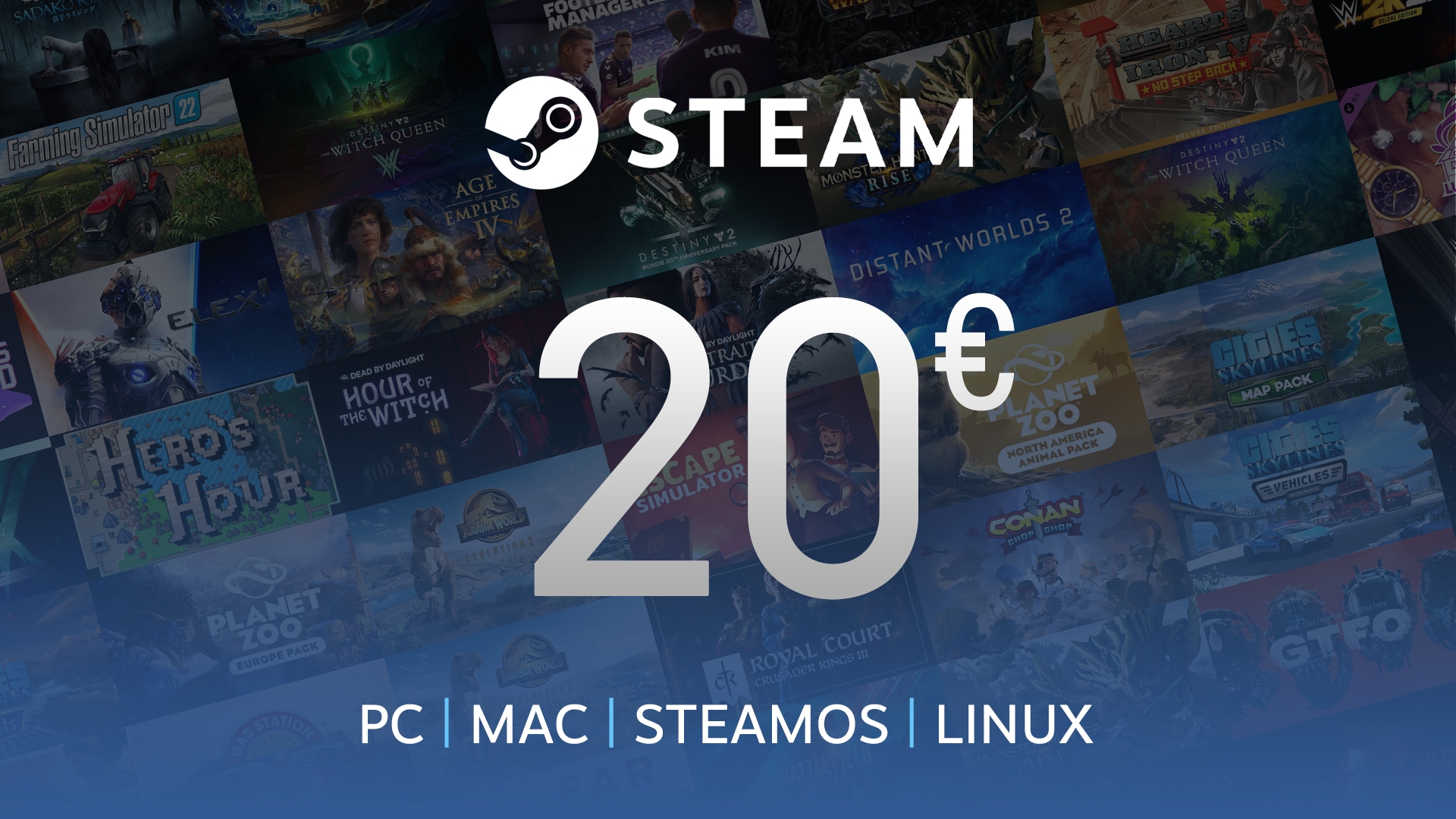 Card Gift Steam Steam 20€ Buy