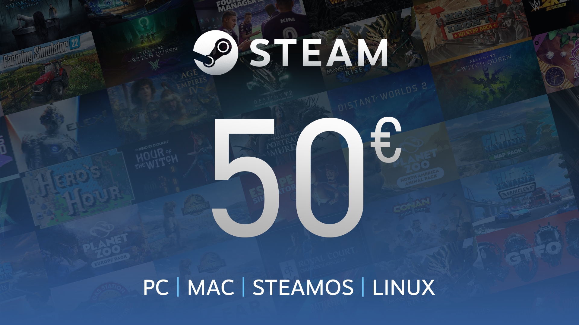 Acheter Steam Gift Card 50€ (Steam)