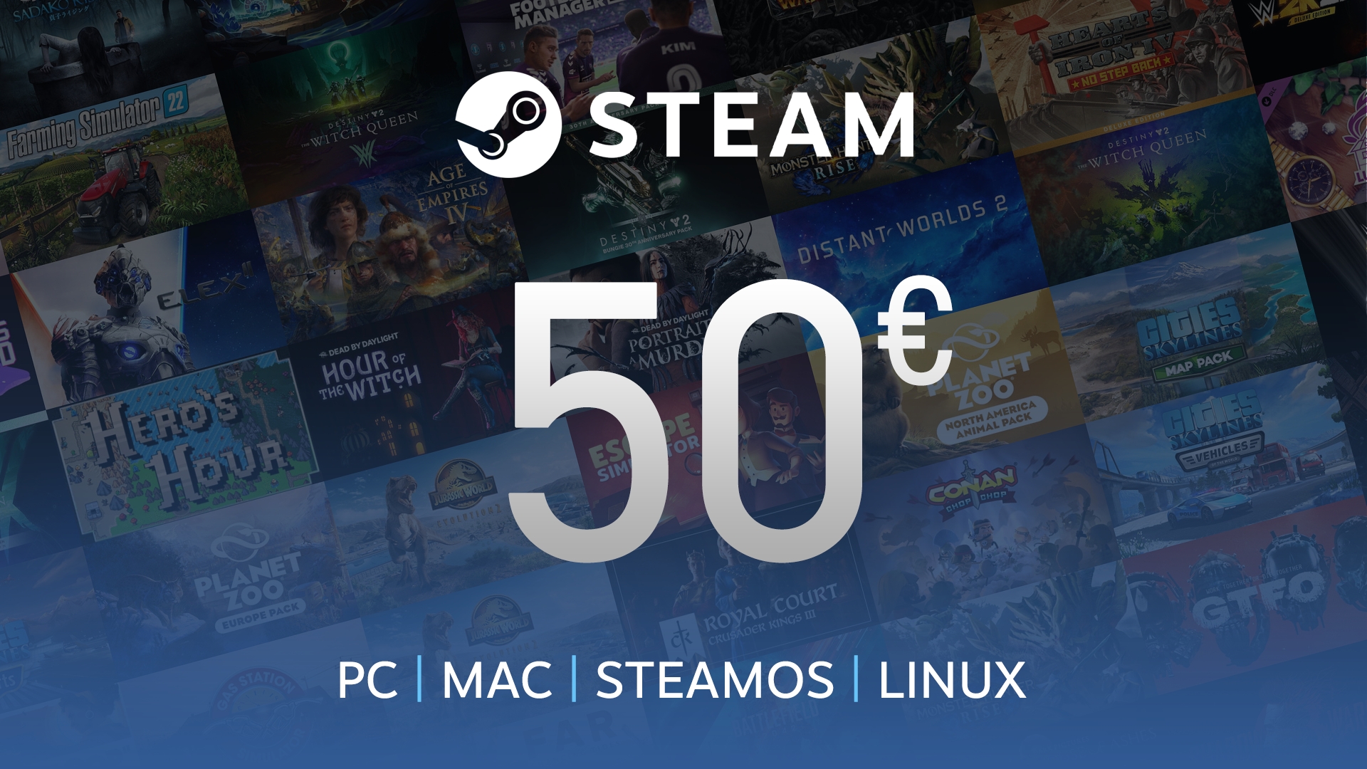Revelar Anoi miseria Comprar Steam Gift Card 50€ Steam